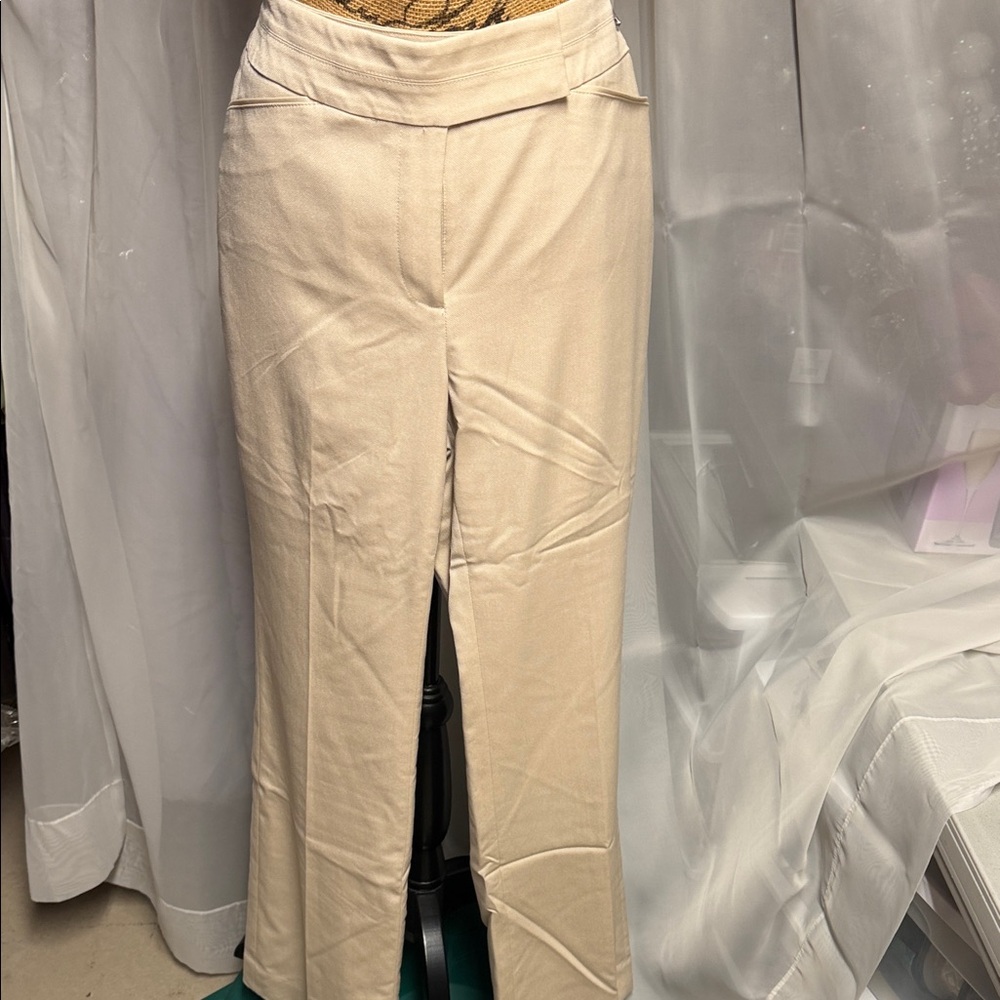 White House Black Market Modern Boot Pants in Cream